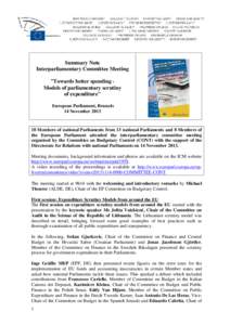 Summary Note Interparliamentary Committee Meeting 