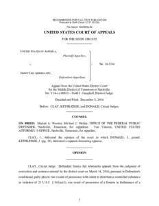 RECOMMENDED FOR FULL-TEXT PUBLICATION Pursuant to Sixth Circuit I.O.Pb) File Name: 16a0284p.06 UNITED STATES COURT OF APPEALS FOR THE SIXTH CIRCUIT