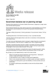 Microsoft Word[removed]Guy - Government declares war on planning red tape