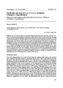 Lynx (Praha), n. s., 37: 179–[removed]ISSN 0024–7774 Distribution and status of Myotis bechsteinii in Bulgaria (Chiroptera: Vespertilionidae)