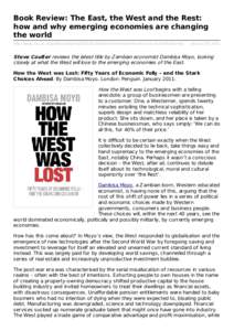 Book Review: The East, the West and the Rest: how and why emerging economies are changing the world http://blogs .ls e.ac.uk/politics andpolicy[removed]book-review-how-the-wes t-was -los t/?pfs tyle=wp  January 28, 20