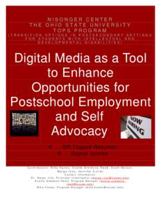 NISONGER CENTER THE OHIO STATE UNIVERSITY TOPS PROGRAM ( T R A N S I T I O N O P T I O N S I N P O S T S E C O N D A R Y S E T T I N G S F O R S T U D E N T S W I T H I N T E L L E C T U A L A N D D E V E L O P M E N T A