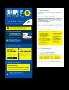 EUROPE SIM CARD 4. USING THE SERVICE  SAVE