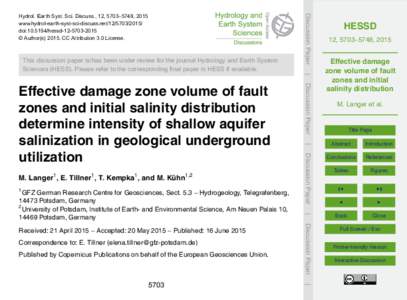 This discussion paper is/has been under review for the journal Hydrology and Earth System Sciences (HESS). Please refer to the corresponding final paper in HESS if available. Discussion Paper  Hydrol. Earth Syst. Sci. Di