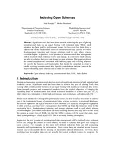 Indexing Open Schemas Neal Sample1,2, Moshe Shadmon2 1 Department of Computer Science Stanford University