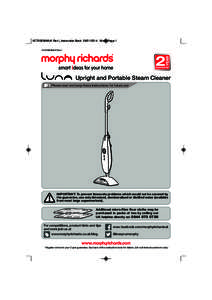 VC720506MUK Rev1_Instruction Book[removed]:42 Page 1  VC720506MUK Rev1 Upright and Portable Steam Cleaner Please read and keep these instructions for future use