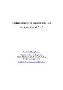 Implementation of Transaction TCP in Linux Kernel 2.4.2