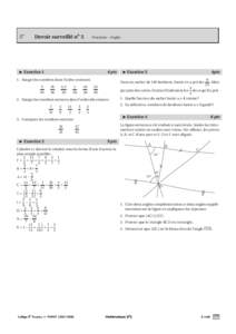 5e  Devoir surveillé no 5 Fractions – Angles