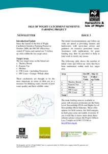ISLE OF WIGHT CATCHMENT SENSITIVE FARMING PROJECT NEWSLETTER