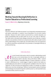 Education theory / Alternative education / Experiential learning / Teacher education / Reflective practice / Critical thinking / Reflective writing / Eleanor Duckworth / Experiential education / Education / Educational psychology / Philosophy of education