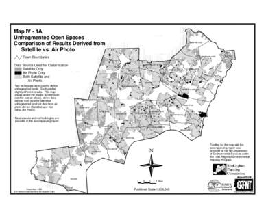 Map IV - 1A Unfragmented Open Spaces Comparison of Results Derived from Satellite vs. Air Photo  DURHAM