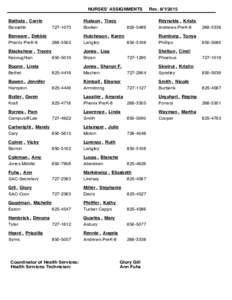 NURSES’ ASSIGNMENTS Battista , Carrie Bassette Rev