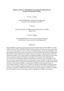 NESDIS AND NWS ASSESSMENT OF GOES-8/9 OPERATIONAL SATELLITE MOTION WINDS. D. Gray, J. Daniels NOAA/NESDIS/Office of Research and Applications FB4, Room 3212, Washington, DC 20233