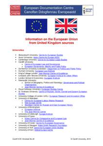 Information on the European Union from United Kingdom sources Universities   