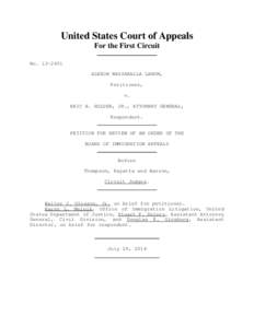 United States Court of Appeals For the First Circuit No[removed]ALEXON NASSARALLA LAMIM, Petitioner, v.