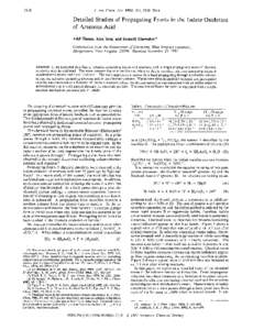 3838  J . A m . Chem. SOC.1982, 104, [removed]Detailed Studies of Propagating Fronts in the Iodate Oxidation of Arsenous Acid