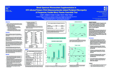 Broad-Spectrum Micronutrient Supplementation in HIV-infected Patients With Dideoxynucleoside-related Peripheral Neuropathy: A Prospective, Double-Blind, Placebo Controlled Trial