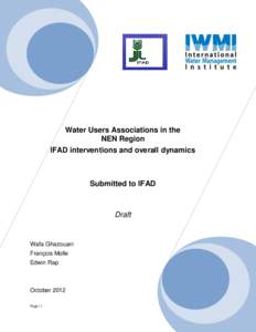 •	Water Users Associations in the NEN Region IFAD interventions and overall dynamics
