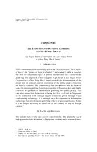 Comparative Law 1Singapore SJICL Journal of International &Loans for International Gambling