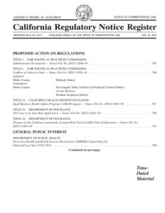 California Regulatory Notice Register 2015, Volume No. 20-Z