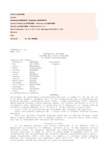 Sentenza[removed]Giudizio Presidente AMIRANTE - Redattore QUARANTA Udienza Pubblica del[removed]Decisione del[removed]