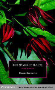 THE NAMES OF PLANTS, THIRD EDITION