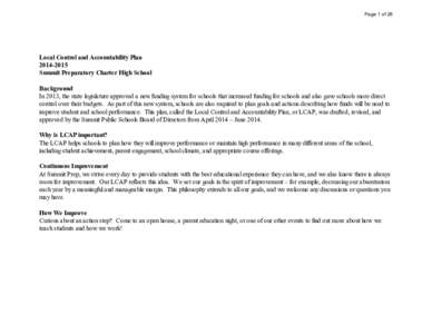 Page 1 of 26  Local Control and Accountability Plan[removed]Summit Preparatory Charter High School Background