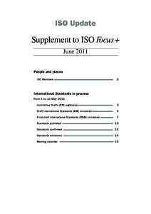 ISO Update  Supplement to ISO Focus+ June[removed]People and places