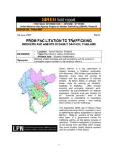 Samut Sakhon / Geography of Asia / Bangkok / Labor rights / Human trafficking in Thailand / Provinces of Thailand / Samut Sakhon Province / Migrant worker