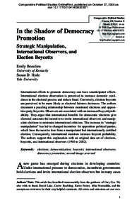Comparative Political Studies OnlineFirst, published on October 27, 2008 as doi:Comparative Political Studies Volume XX Number X Month XXXX xx-xx