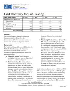 Cost Recovery for Lab Testing