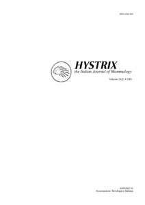 ISSN[removed]HYSTRIX the Italian Journal of Mammalogy Volume 24(2) • 2013