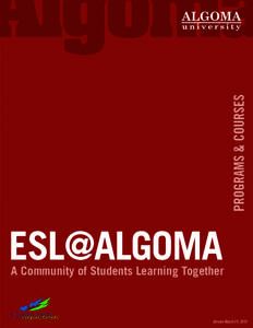 PROGRAMS & COURSES ESL@ALGOMA