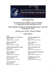 Chronic Fatigue Syndrome Advisory Committee