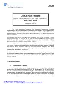 AFEI/AC/MS[removed]AFEI[removed]Février 2004 LAMFALUSSY PROCESS SECOND INTERIM REPORT OF THE INTER-INSTITUTIONAL