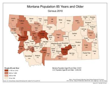 Montana Population 85 Years and Older Census 2010 Glacier  Flathead