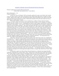 Southern Campaign American Revolution Pension Statements Pension Application of James Morrison S31269 Transcribed and annotated by C. Leon Harris State of Kentucky } SS County of Union } On this 18 th day of February 183