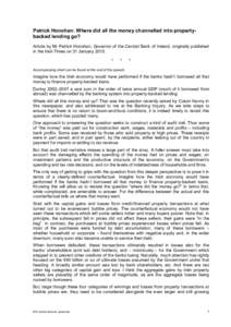 Economic history / Macroeconomics / Business cycle / Economy of the Republic of Ireland / Real estate bubble / Irish banking crisis / Late-2000s financial crisis / Financial crisis / Central Bank of Ireland / Economics / Financial crises / Economic bubbles