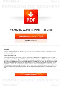 BOOKS ABOUT YAMAHA WAVERUNNER XL700  Cityhalllosangeles.com YAMAHA WAVERUNNER XL700