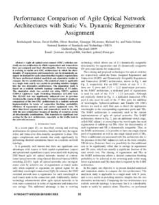 Performance Comparison of Agile Optical Network Architectures with Static Vs. Dynamic Regenerator Assignment