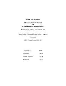 Mind / Entrainment / Zeitgeber / Trance / Chronobiology / Rhythm / Biomusicology / Light effects on circadian rhythm / Jürgen Aschoff / Circadian rhythms / Biology / Neuroscience