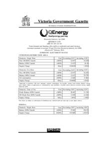 Victoria Government Gazette By Authority of Victorian Government Printer Electricity Industry Act 2000 QENERGY LTD ABN[removed]