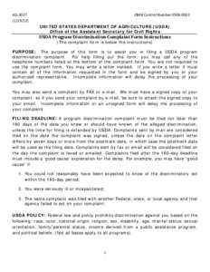 USDA Discrimination Complaint Form