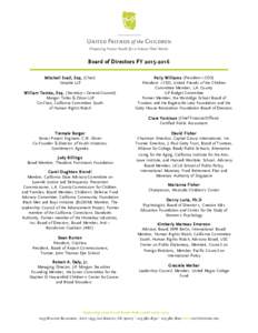 Board of Directors FYMitchell Evall, Esq. (Chair) Venable LLP William Temko, Esq. (Secretary + General Counsel) Munger Tolles & Olson LLP Co-Chair, California Committee South