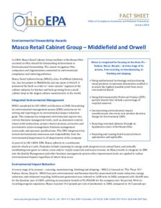 FACT SHEET Office of Compliance Assistance and Pollution Prevention January 2010 Environmental Stewardship Awards