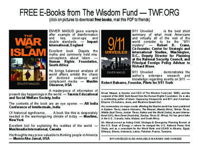 FREE E-Books from The Wisdom Fund — TWF.ORG (click on pictures to download free books, mail this PDF to friends)