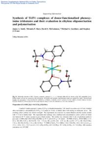 Electronic Supplementary Material (ESI) for Dalton Transactions This journal is © The Royal Society of Chemistry 2013 Supporting Information  Synthesis of Ti(IV) complexes of donor-functionalised phenoxyimine tridentate