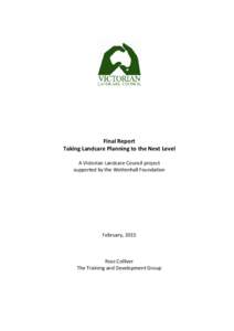 Microsoft Word - Taking Landcare Planning to the Next Level Final Report