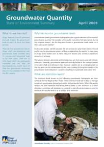 Groundwater Quantity State of Environment Summary AprilWhat do we monitor?