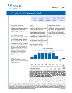 March 31, 2014  Wright Current Income Fund Inception  Assets